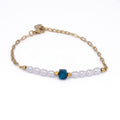 Pulsera LIV de la colección AZURE con perlas naturales de agua dulce y Ojo de Tigre Azul

