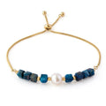 Pulsera NOA con perla natural de agua dulce y Ojo de Tigre Azul de ANAIA Jewels