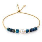 Pulsera NOA con perla natural de agua dulce y Ojo de Tigre Azul de ANAIA Jewels