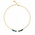 Collar NOA · Perla Natural · Ojo de Tigre Azul