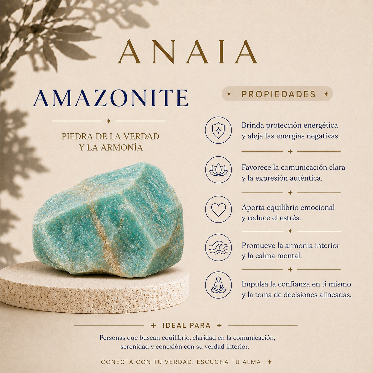 Tarjeta informativa sobre la amazonita