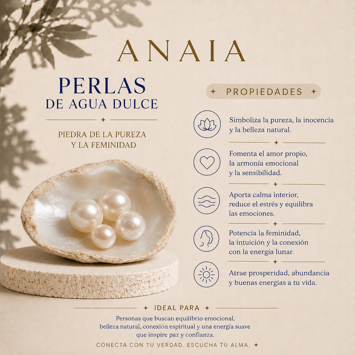 Tarjeta informativa sobre la perla natural