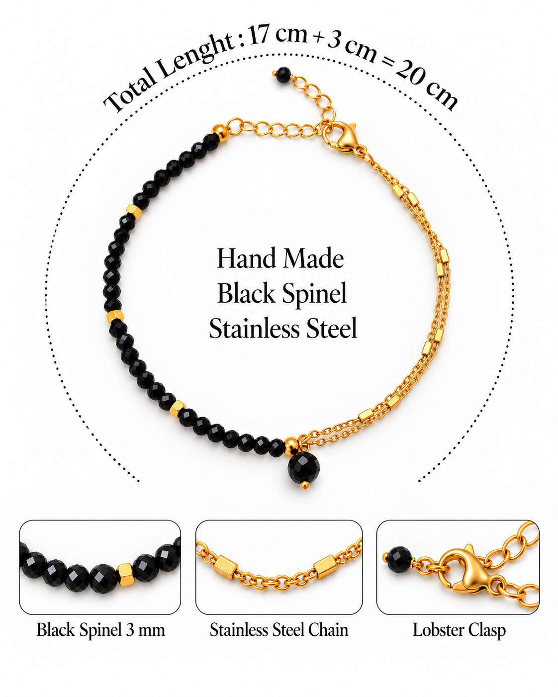 Pulsera RHEA · Espinela Negra