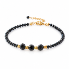 Pulsera RIONA ·  Espinela Negra Natural y Acero Inoxidable