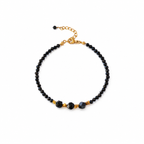 Pulsera RIONA ·  Espinela Negra Natural y Acero Inoxidable