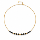 Collar RIONA · Espinela Negra y Acero Inoxidable