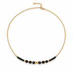 Collar RIONA · Espinela Negra y Acero Inoxidable