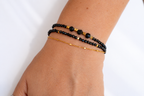 Pulsera MAHIRI · Espinela Negra y Acero Inoxidable
